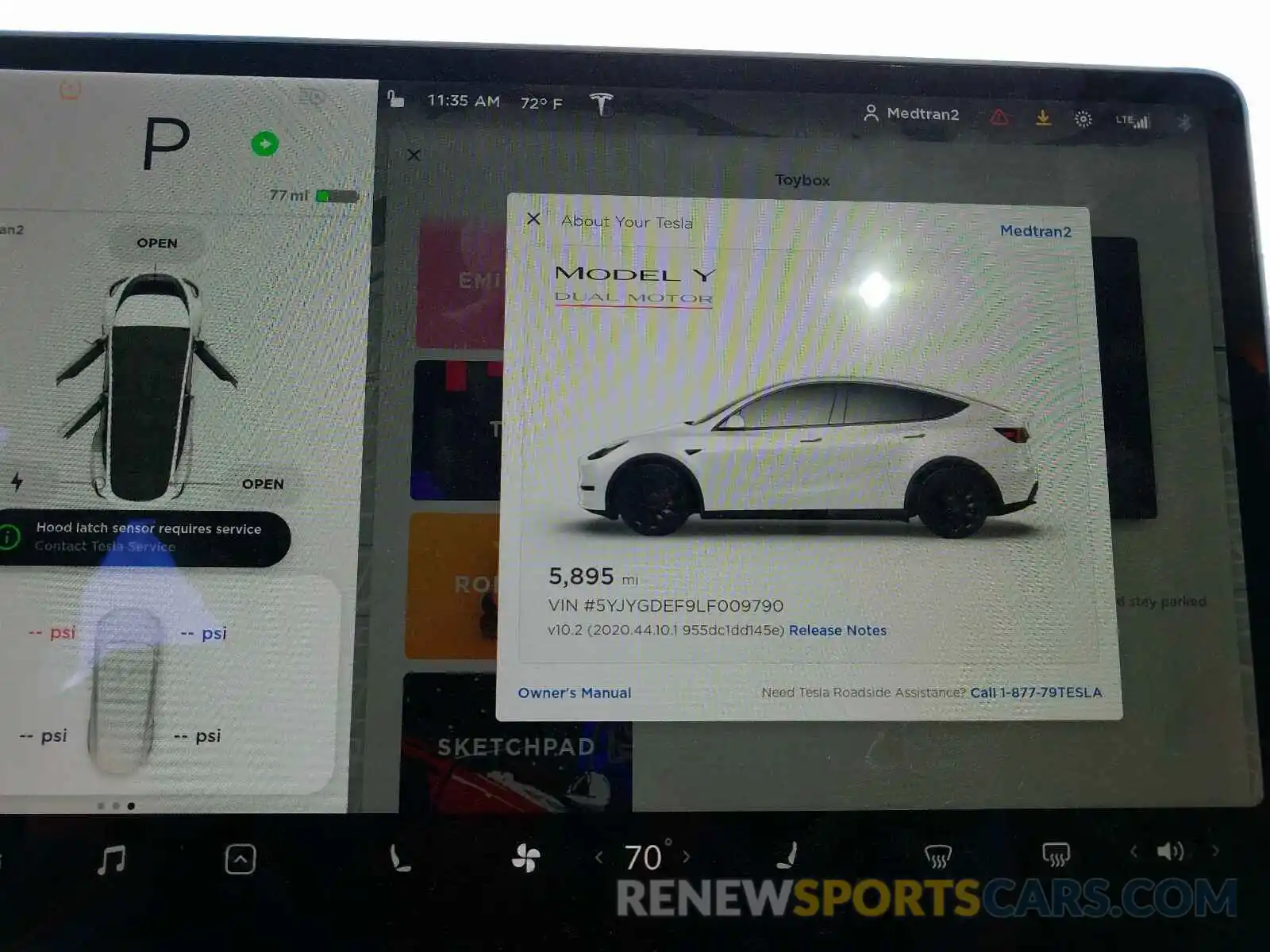 8 Photograph of a damaged car 5YJYGDEF9LF009790 TESLA MODEL Y 2020