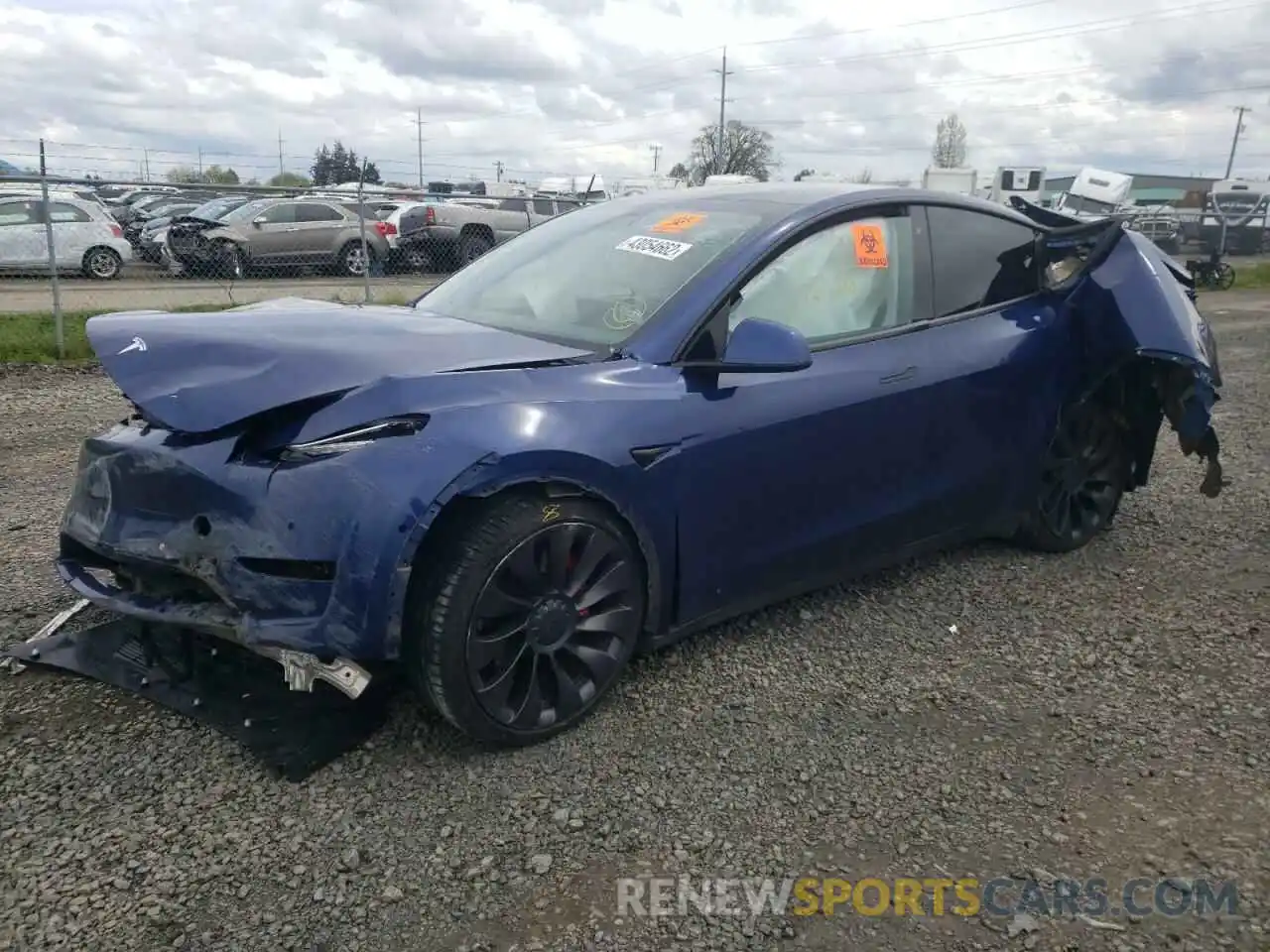 2 Photograph of a damaged car 5YJYGDEF9LF014052 TESLA MODEL Y 2020