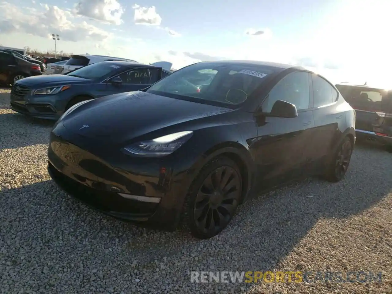 2 Photograph of a damaged car 5YJYGDEF9LF017243 TESLA MODEL Y 2020