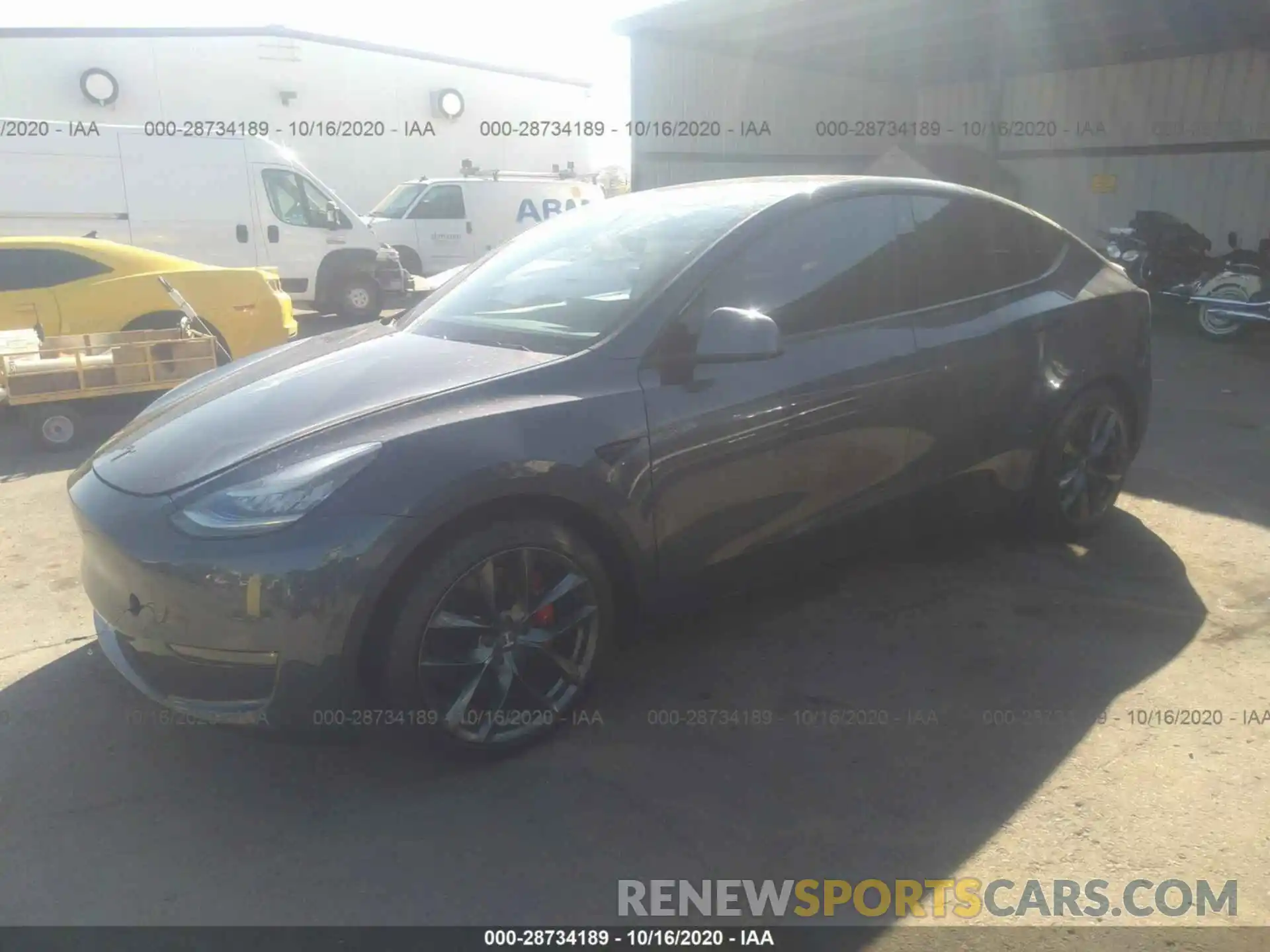 2 Photograph of a damaged car 5YJYGDEF9LF019591 TESLA MODEL Y 2020