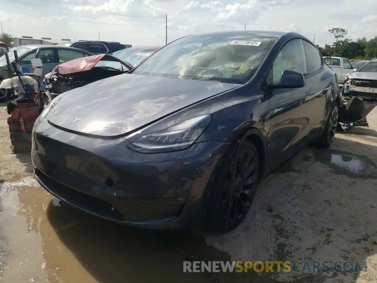 2 Photograph of a damaged car 5YJYGDEF9LF025875 TESLA MODEL Y 2020