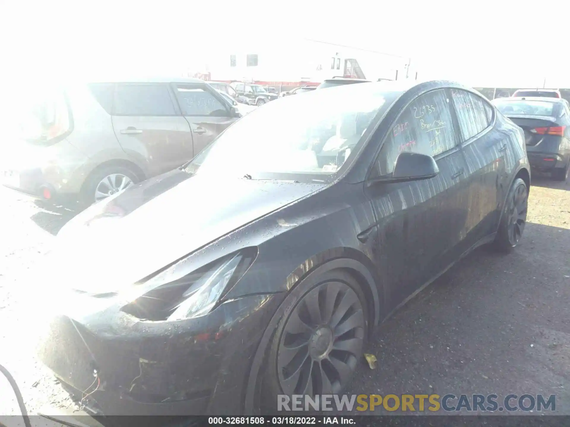 2 Photograph of a damaged car 5YJYGDEF9LF037296 TESLA MODEL Y 2020