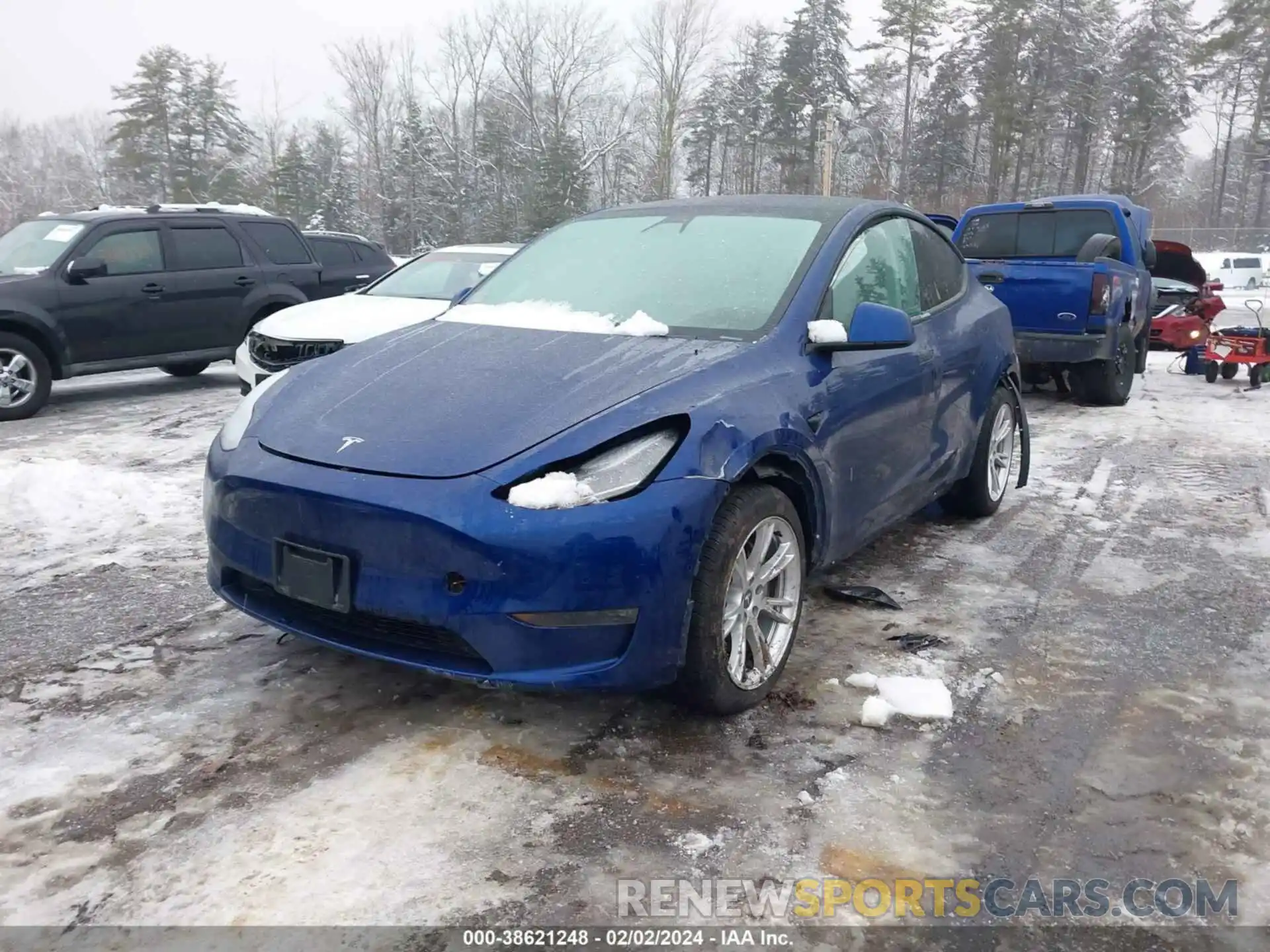 2 Photograph of a damaged car 5YJYGDEF9LF038898 TESLA MODEL Y 2020