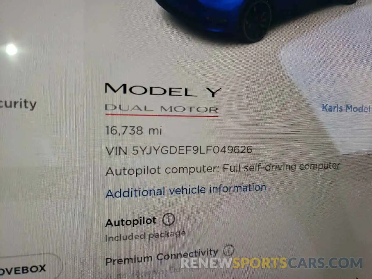 8 Фотография поврежденного автомобиля 5YJYGDEF9LF049626 TESLA MODEL Y 2020