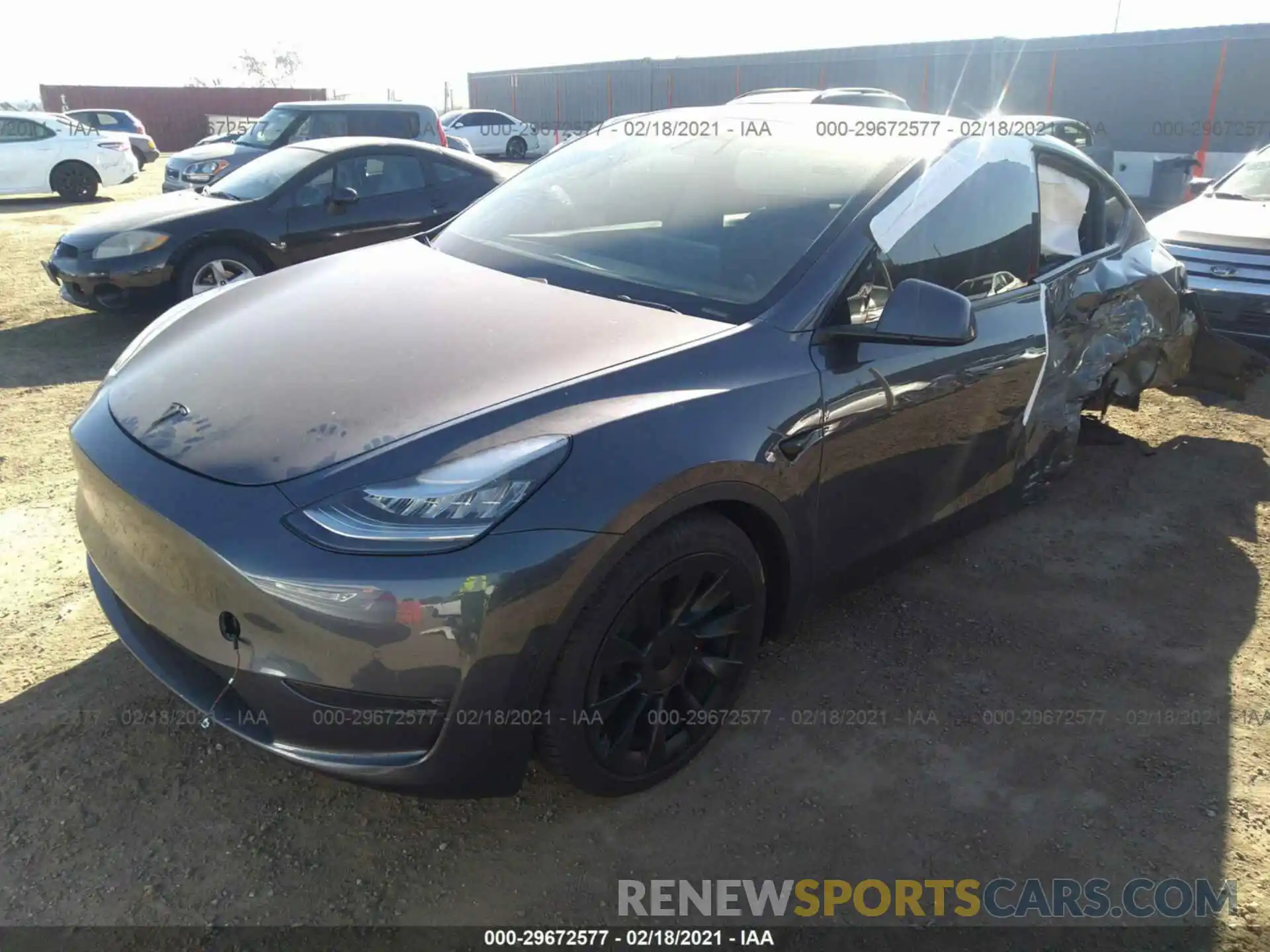 2 Photograph of a damaged car 5YJYGDEFXLF000614 TESLA MODEL Y 2020