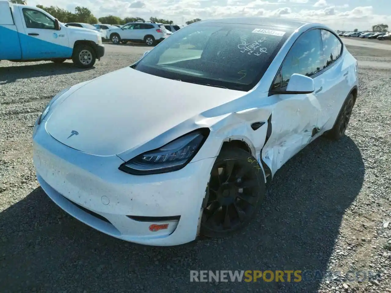 2 Photograph of a damaged car 5YJYGDEFXLF000743 TESLA MODEL Y 2020