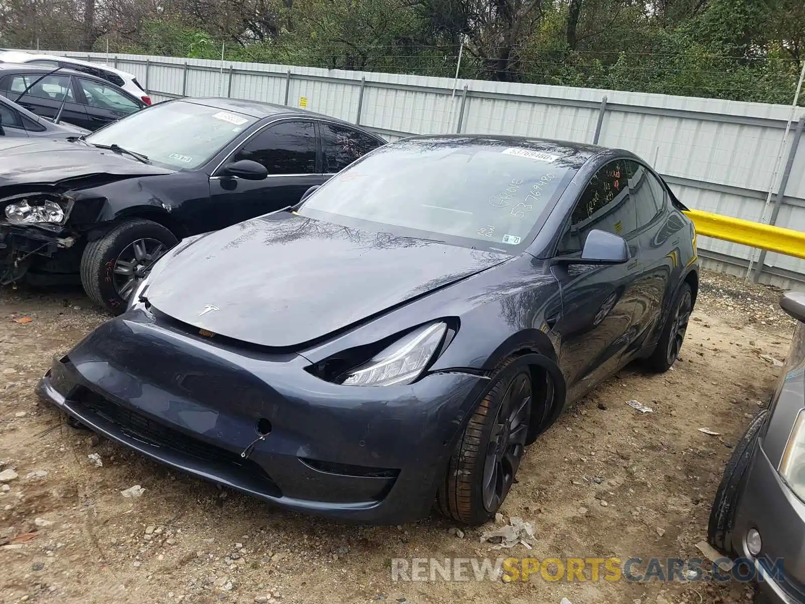 2 Photograph of a damaged car 5YJYGDEFXLF001259 TESLA MODEL Y 2020