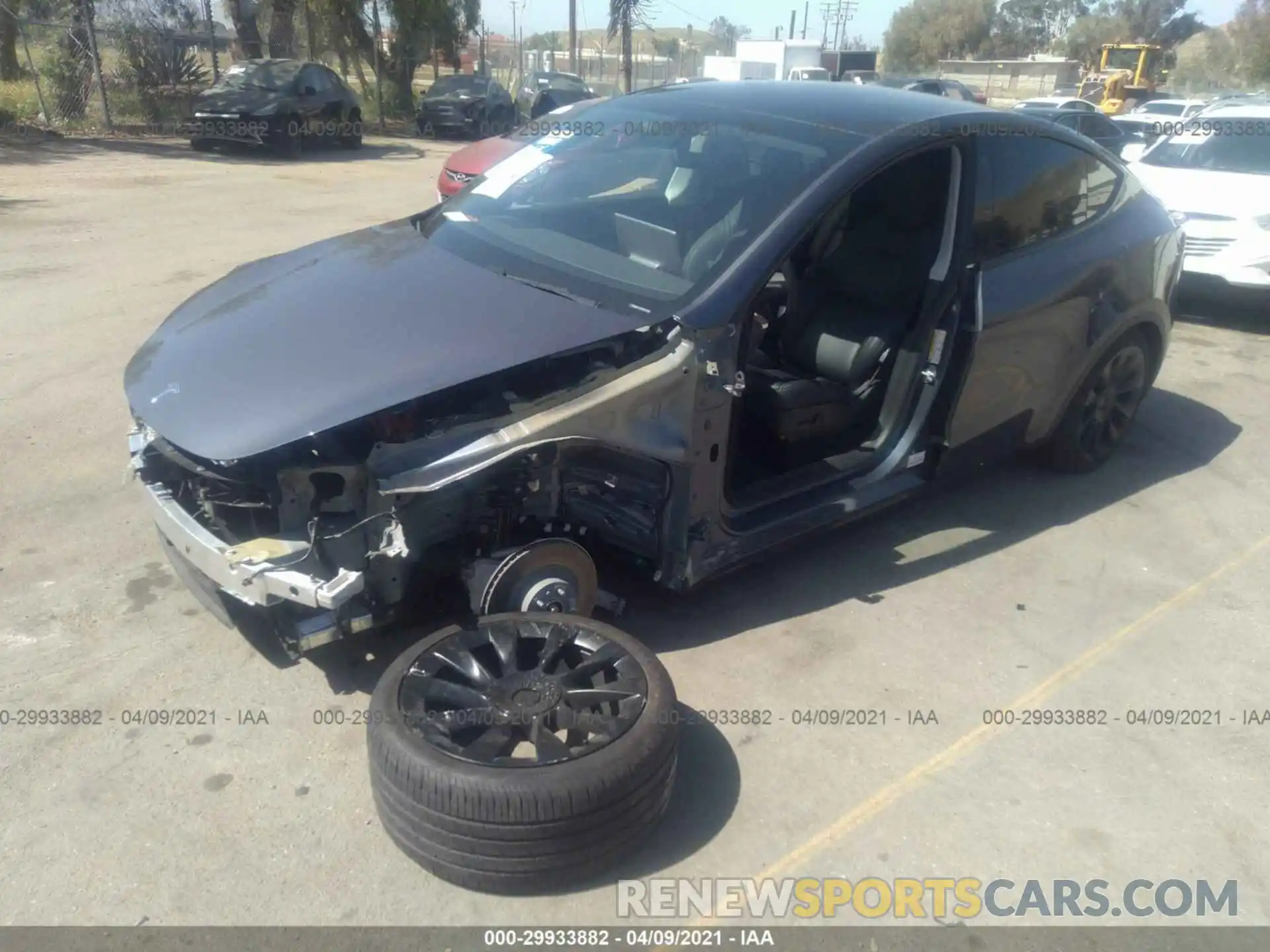 2 Photograph of a damaged car 5YJYGDEFXLF003724 TESLA MODEL Y 2020