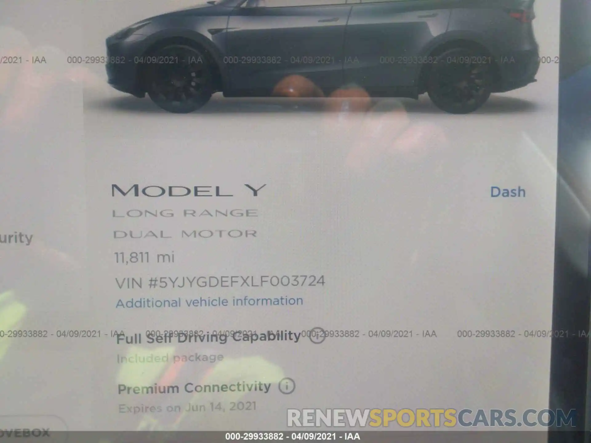 7 Фотография поврежденного автомобиля 5YJYGDEFXLF003724 TESLA MODEL Y 2020