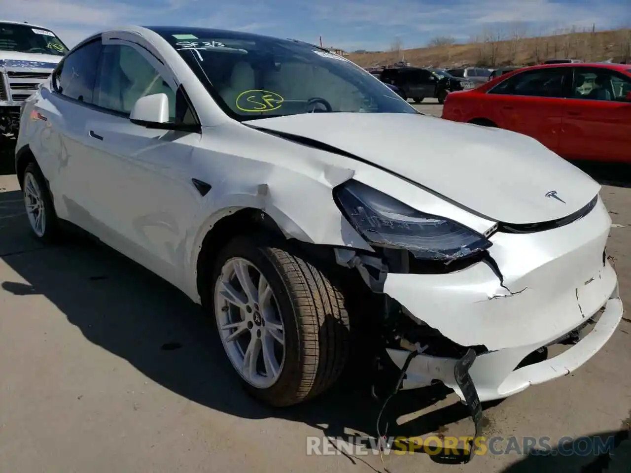 1 Photograph of a damaged car 5YJYGDEFXLF017610 TESLA MODEL Y 2020