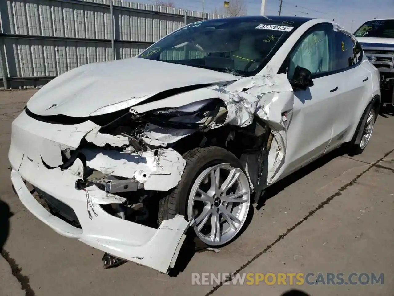 2 Photograph of a damaged car 5YJYGDEFXLF017610 TESLA MODEL Y 2020