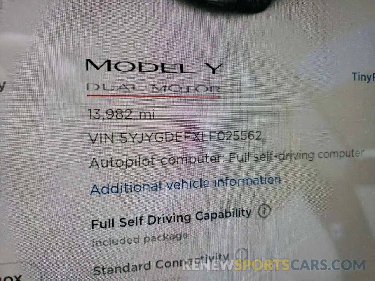 8 Фотография поврежденного автомобиля 5YJYGDEFXLF025562 TESLA MODEL Y 2020