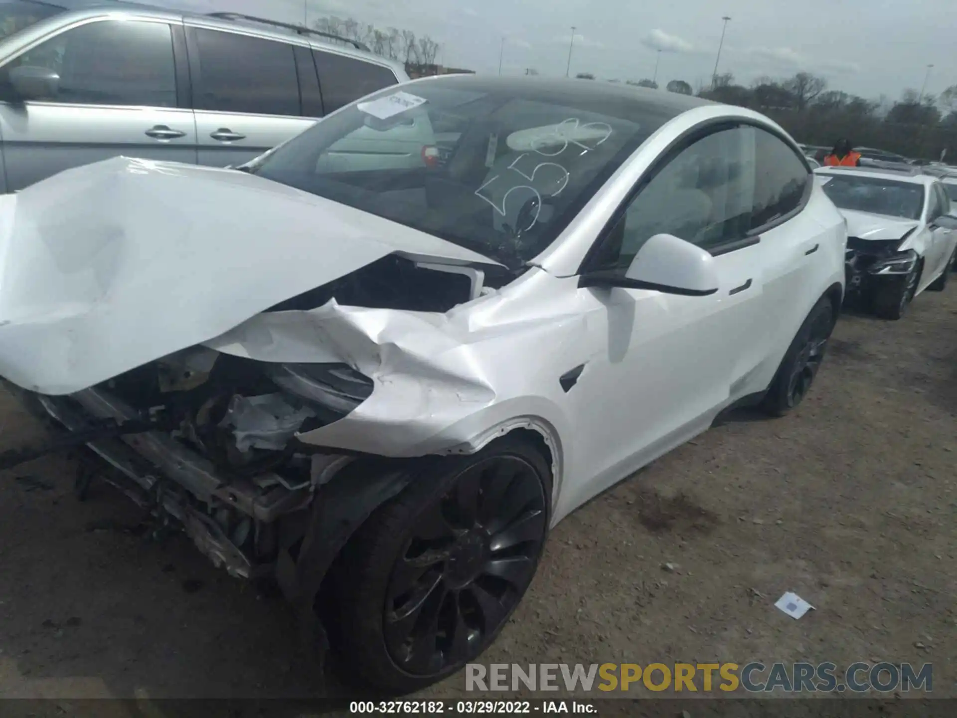 2 Photograph of a damaged car 5YJYGDEFXLF025593 TESLA MODEL Y 2020