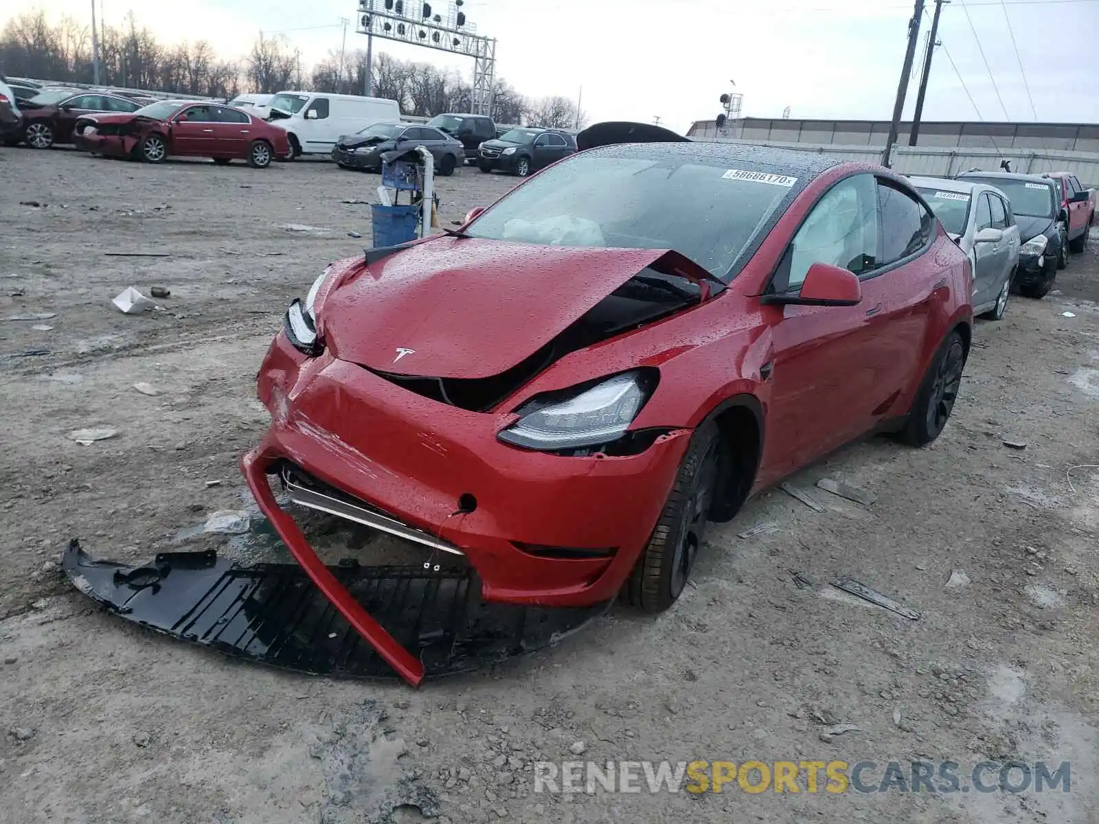 2 Фотография поврежденного автомобиля 5YJYGDEFXLF027988 TESLA MODEL Y 2020