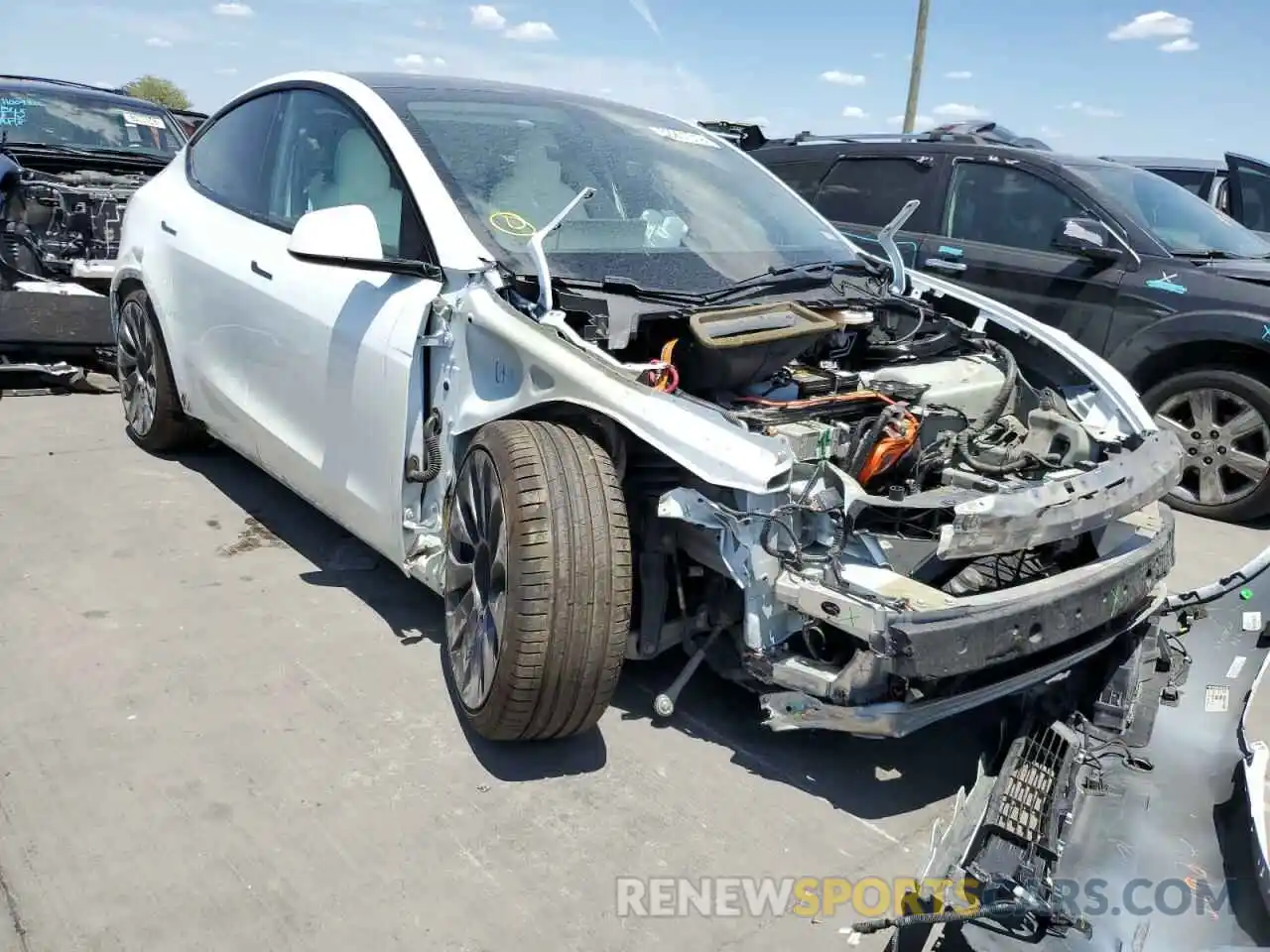 1 Photograph of a damaged car 5YJYGDEFXLF049926 TESLA MODEL Y 2020