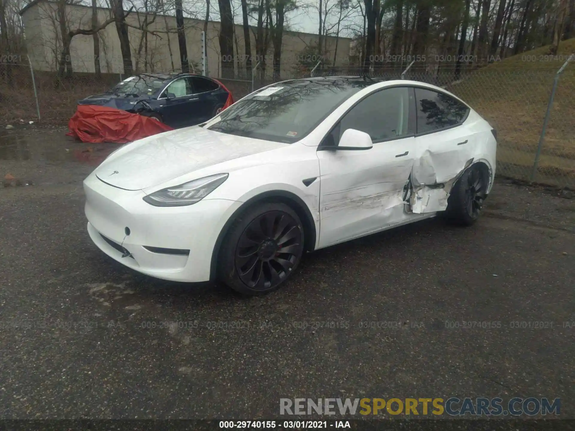 2 Photograph of a damaged car 5YJYGDEFXLF050171 TESLA MODEL Y 2020