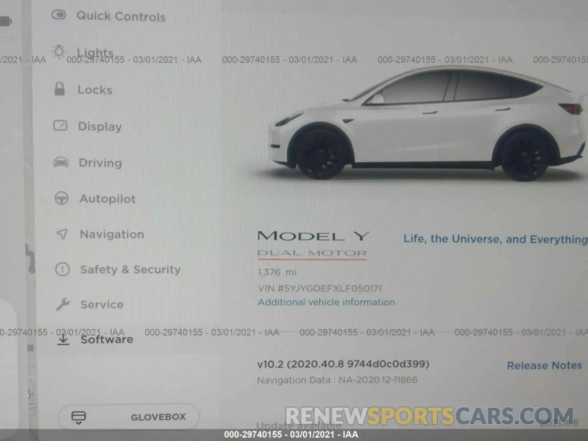 7 Photograph of a damaged car 5YJYGDEFXLF050171 TESLA MODEL Y 2020