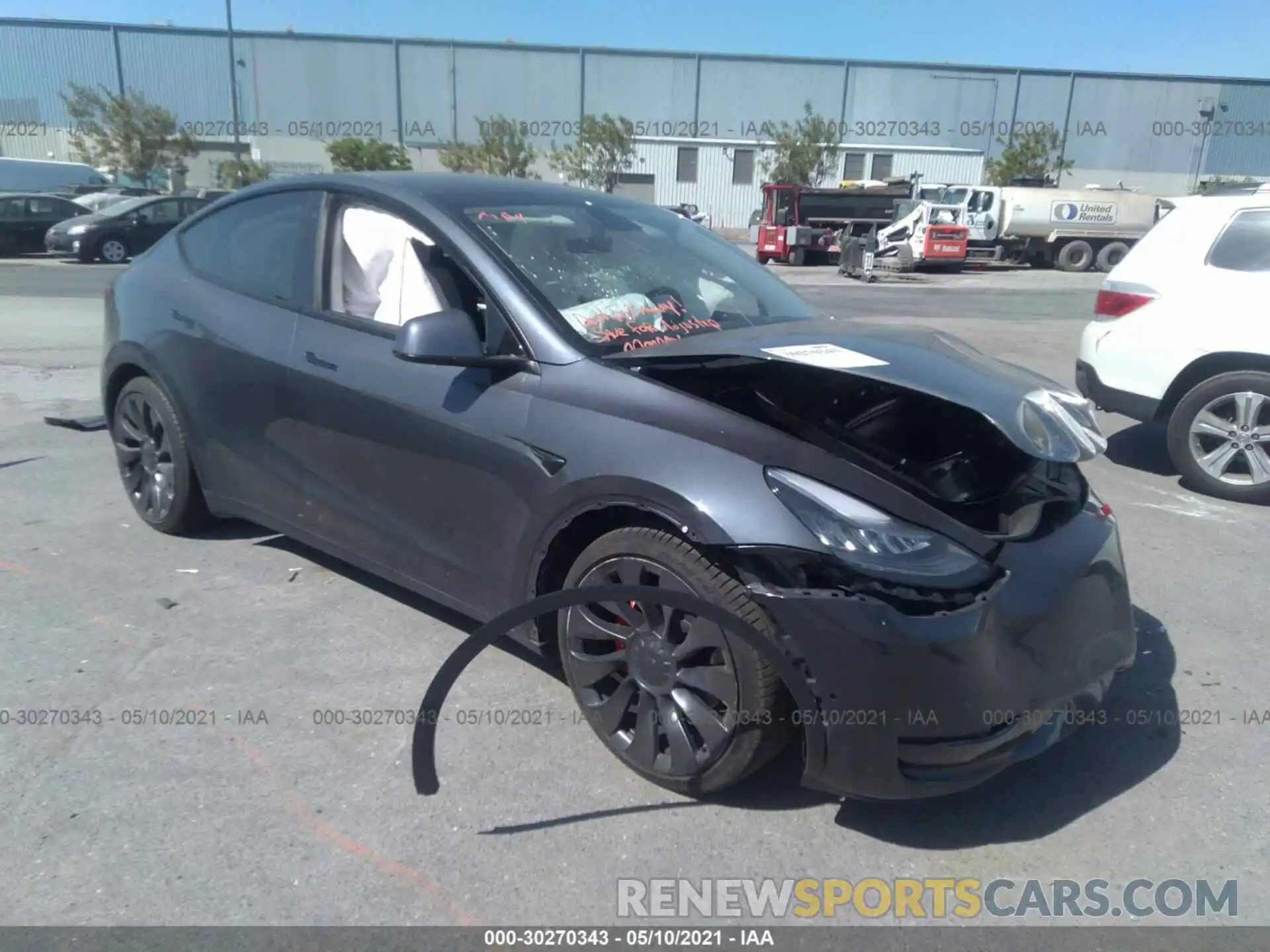 1 Photograph of a damaged car 5YJYGDEFXLF058870 TESLA MODEL Y 2020