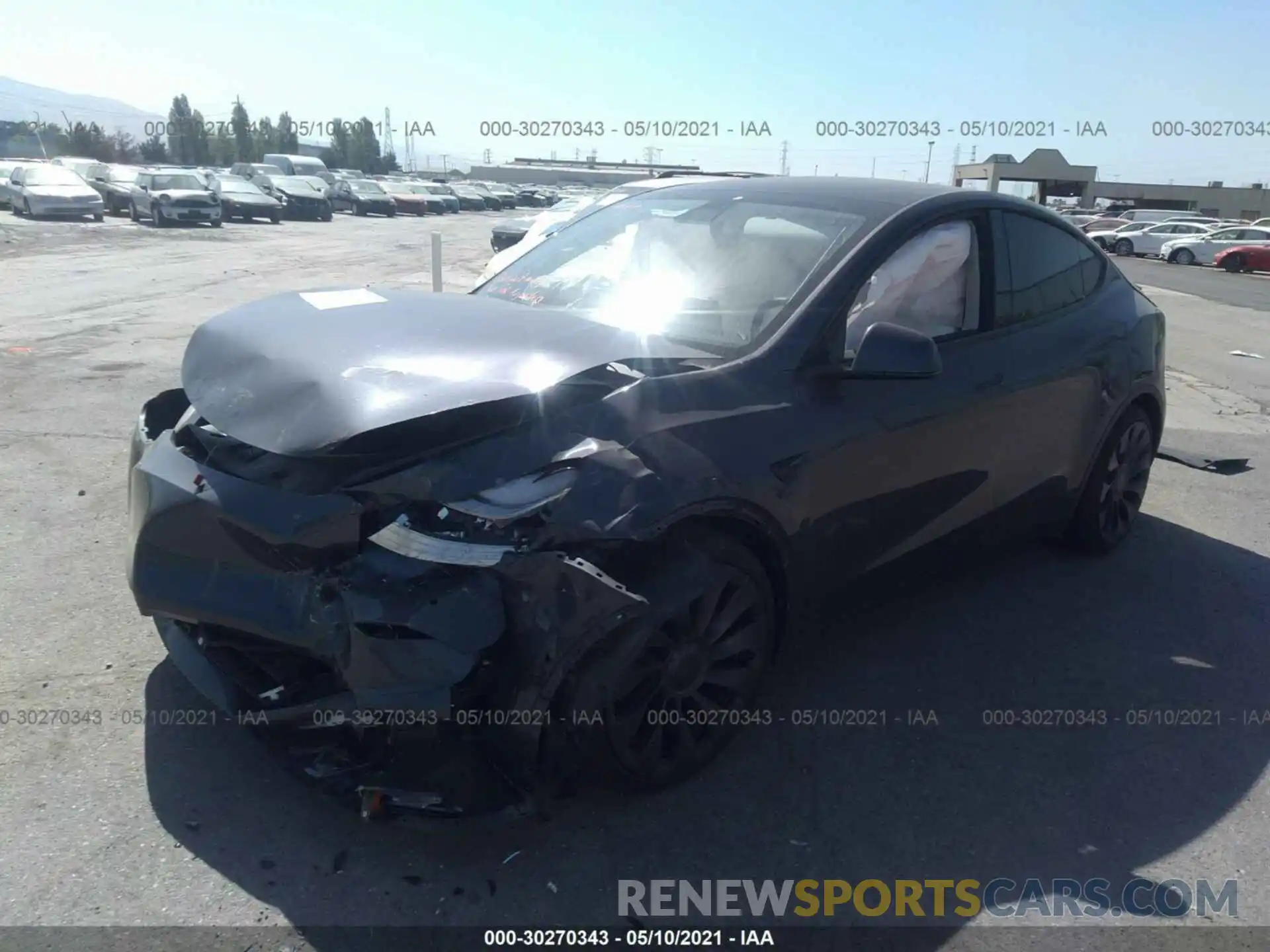 2 Photograph of a damaged car 5YJYGDEFXLF058870 TESLA MODEL Y 2020