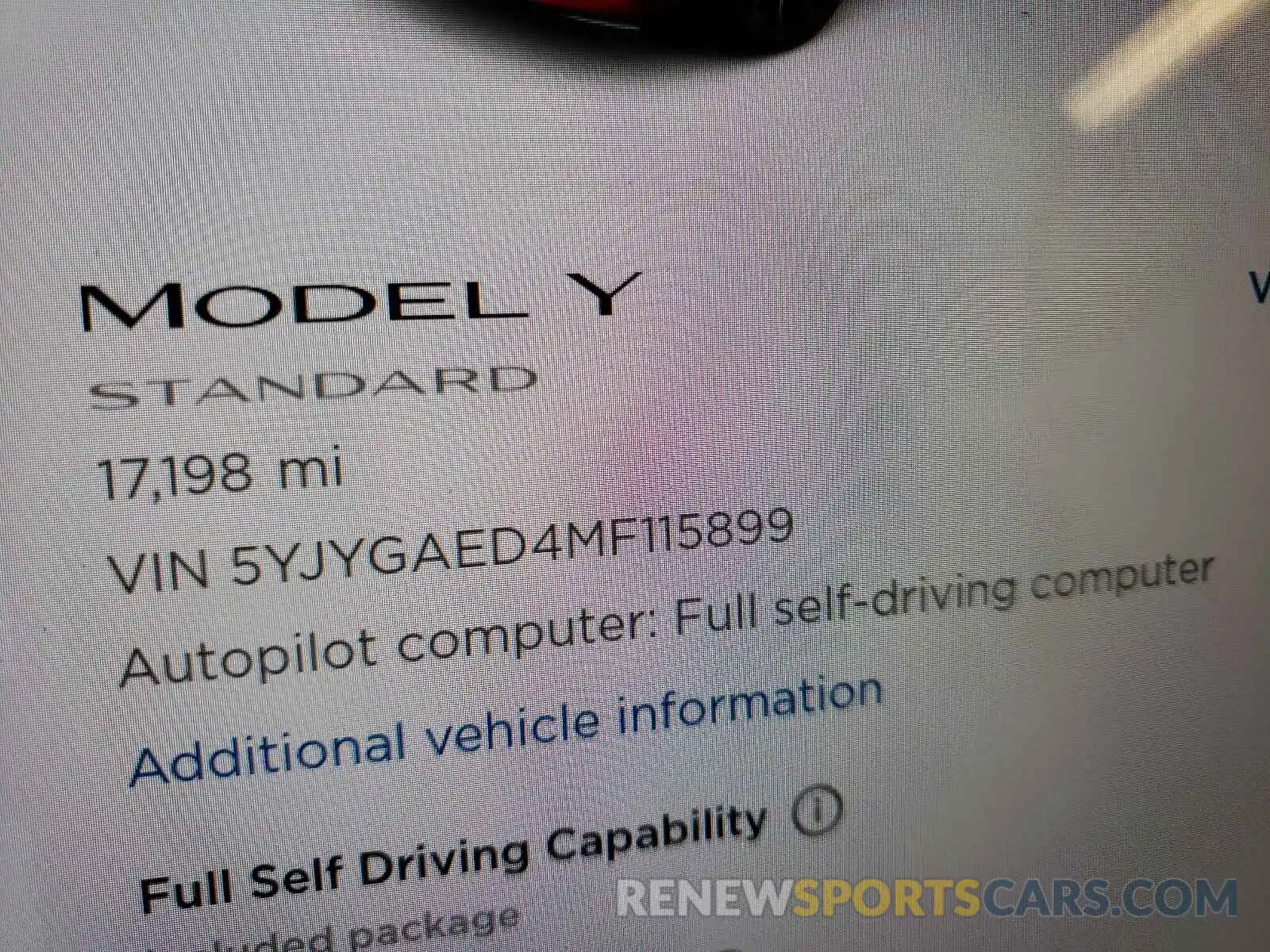 8 Photograph of a damaged car 5YJYGAED4MF115899 TESLA MODEL Y 2021