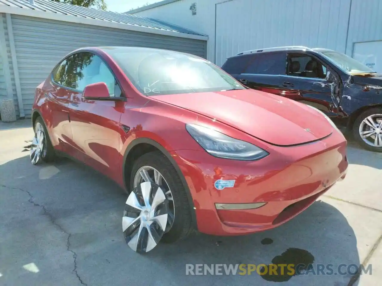 1 Photograph of a damaged car 5YJYGAED4MF177058 TESLA MODEL Y 2021