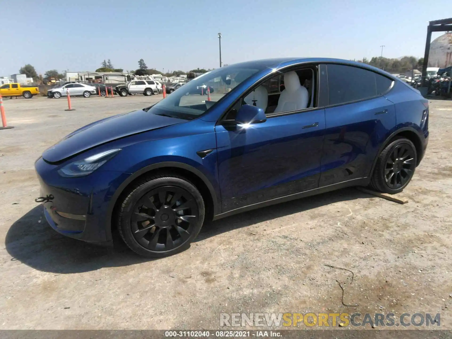 2 Фотография поврежденного автомобиля 5YJYGAEE0MF152201 TESLA MODEL Y 2021