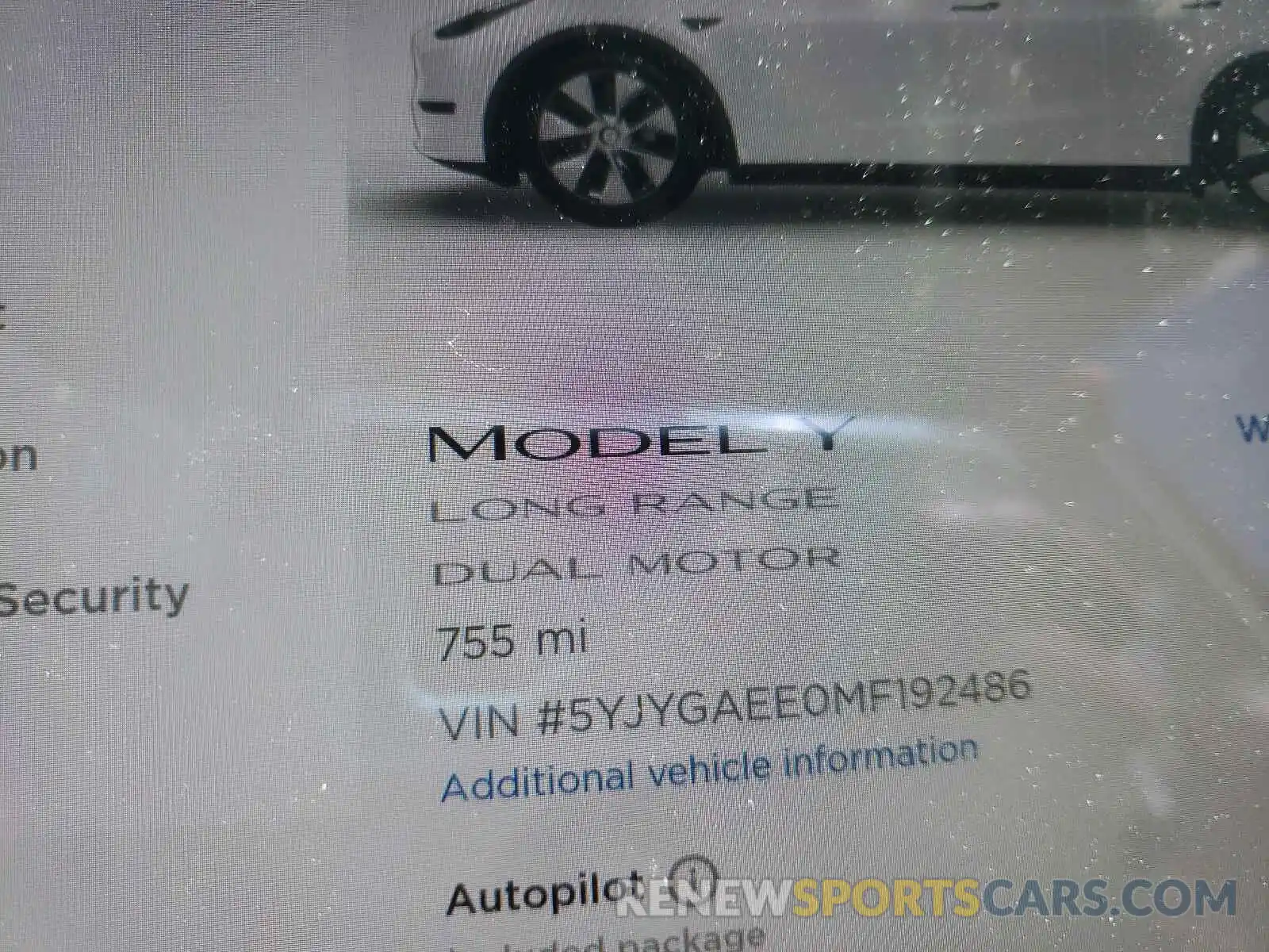 8 Фотография поврежденного автомобиля 5YJYGAEE0MF192486 TESLA MODEL Y 2021