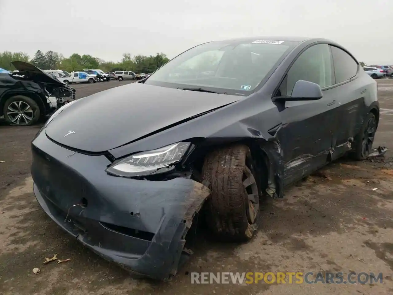 2 Фотография поврежденного автомобиля 5YJYGAEE0MF194206 TESLA MODEL Y 2021