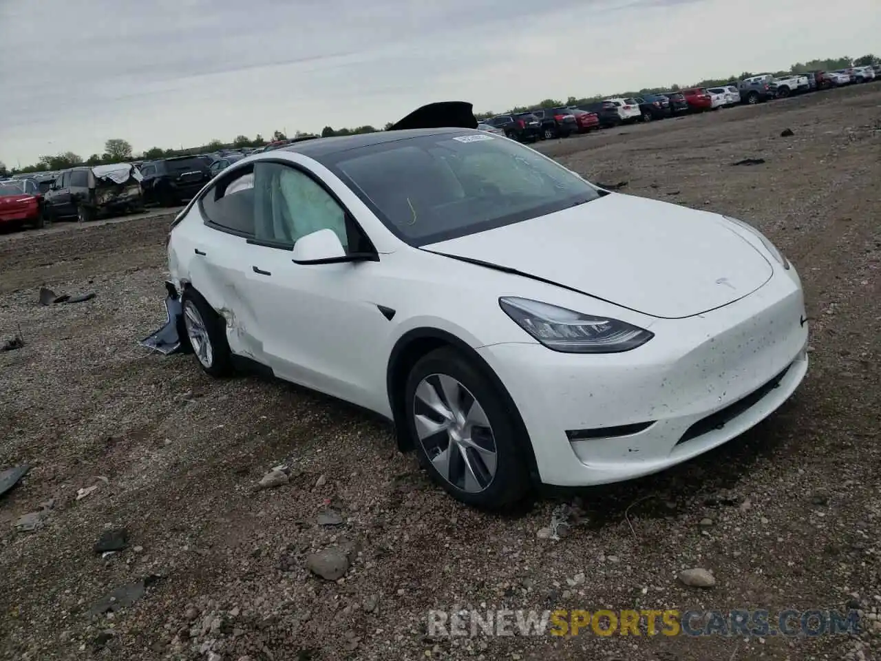 1 Photograph of a damaged car 5YJYGAEE0MF203339 TESLA MODEL Y 2021