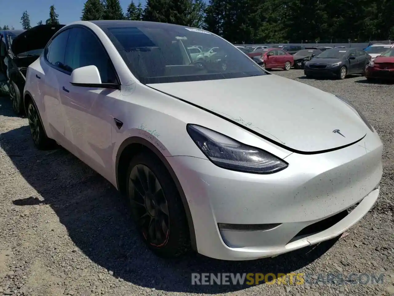 1 Photograph of a damaged car 5YJYGAEE0MF231433 TESLA MODEL Y 2021