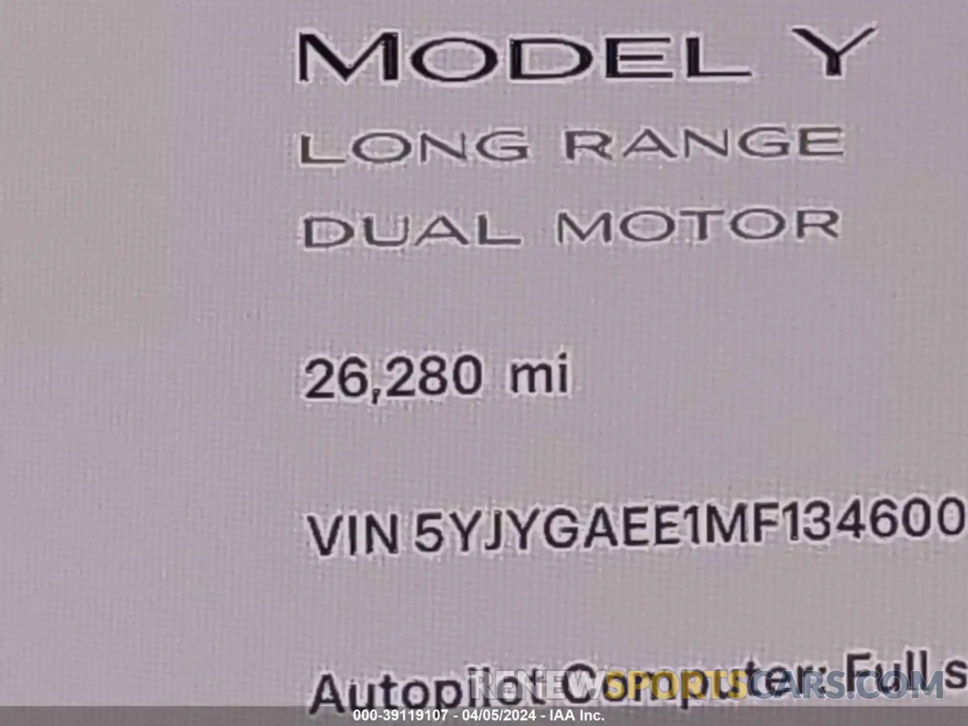 16 Фотография поврежденного автомобиля 5YJYGAEE1MF134600 TESLA MODEL Y 2021