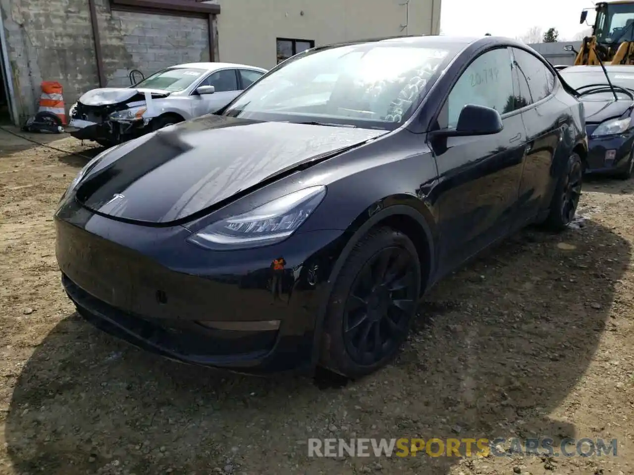 2 Photograph of a damaged car 5YJYGAEE1MF144513 TESLA MODEL Y 2021