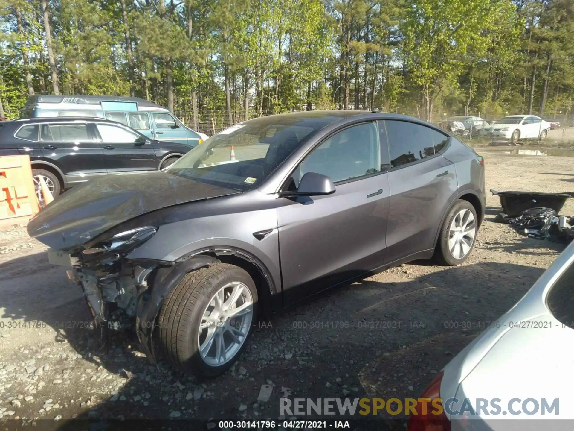 2 Photograph of a damaged car 5YJYGAEE1MF145211 TESLA MODEL Y 2021