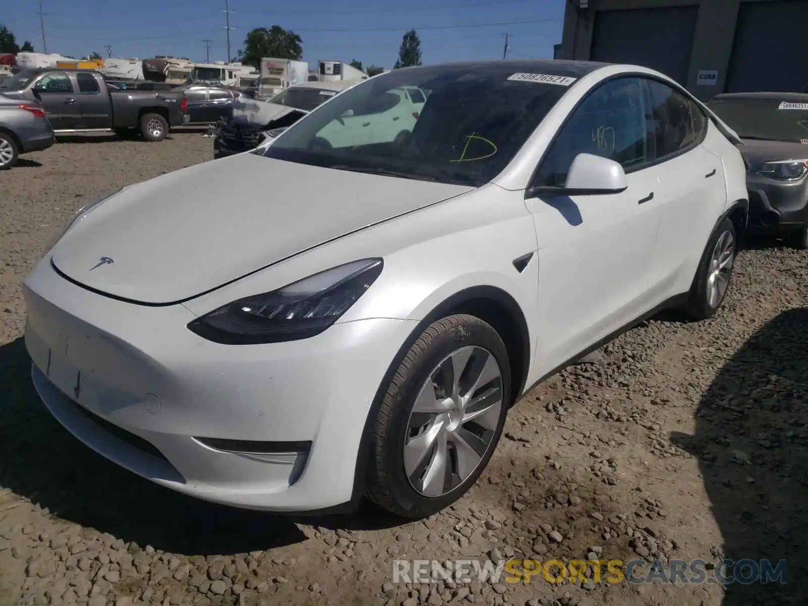 2 Photograph of a damaged car 5YJYGAEE1MF196840 TESLA MODEL Y 2021