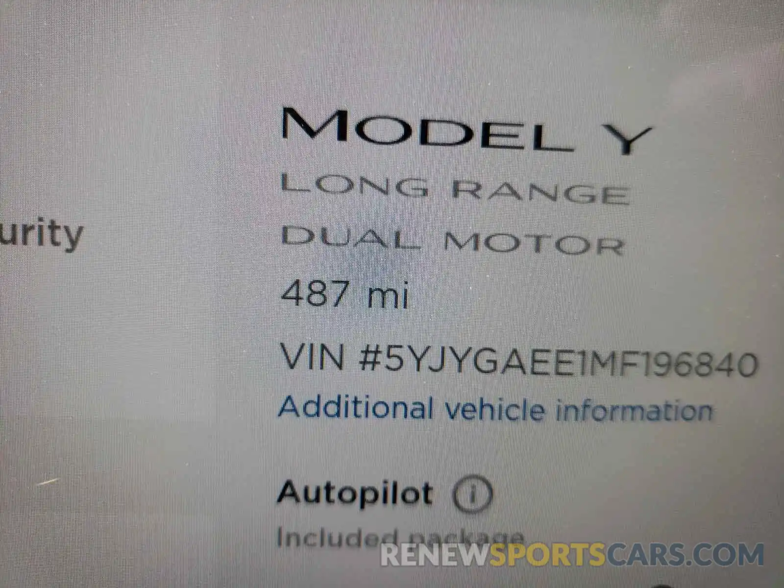 8 Photograph of a damaged car 5YJYGAEE1MF196840 TESLA MODEL Y 2021