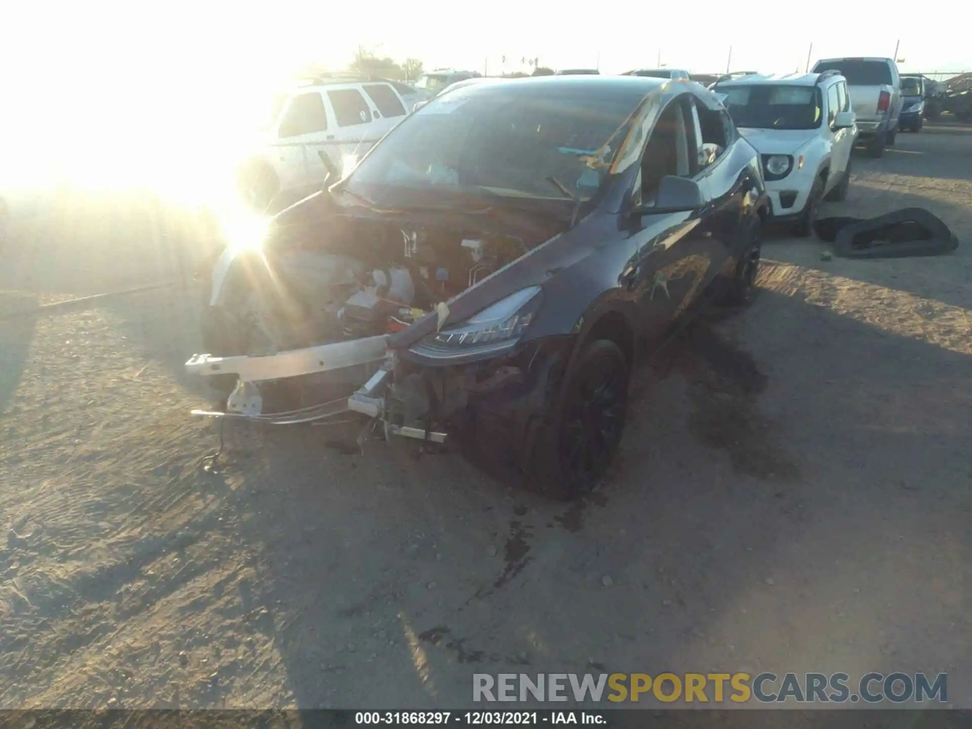 2 Photograph of a damaged car 5YJYGAEE1MF214771 TESLA MODEL Y 2021