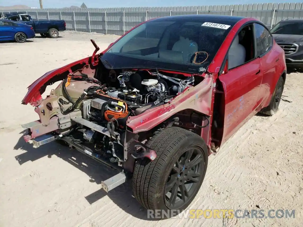 2 Photograph of a damaged car 5YJYGAEE1MF245177 TESLA MODEL Y 2021