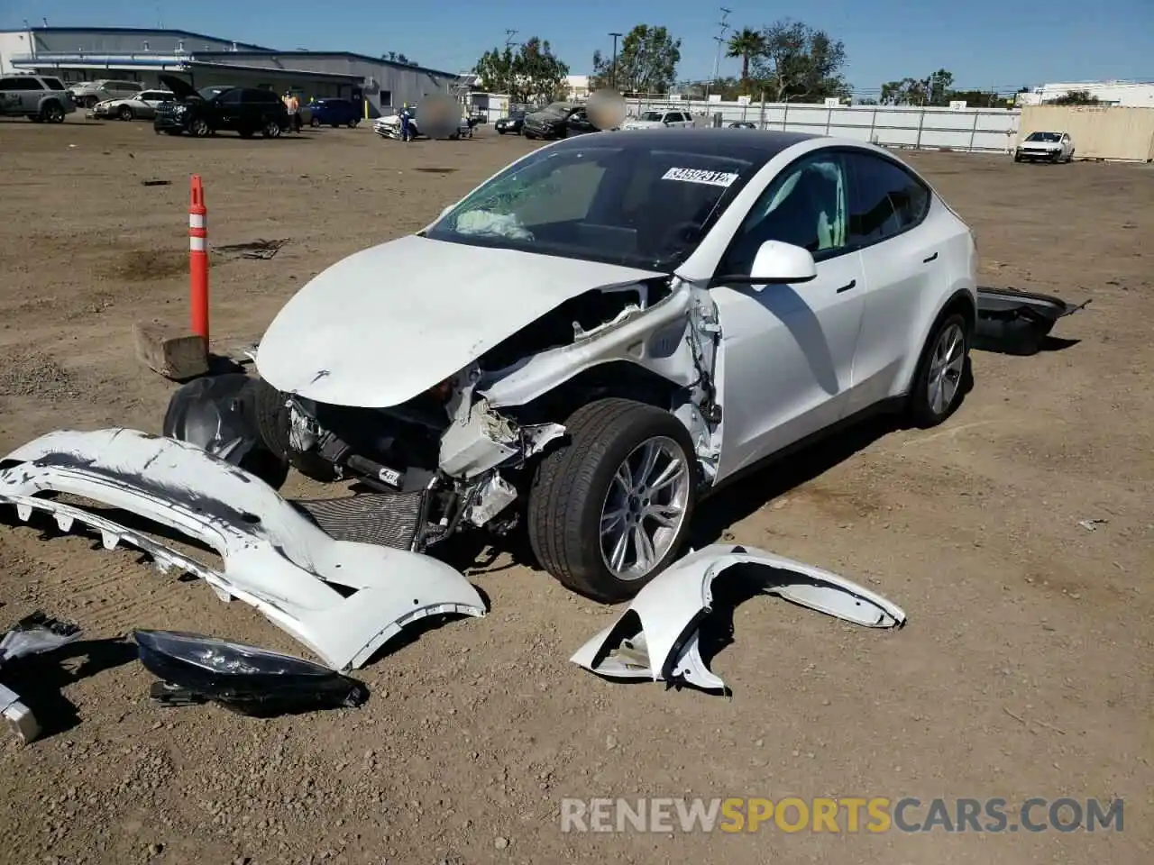 2 Photograph of a damaged car 5YJYGAEE2MF150658 TESLA MODEL Y 2021