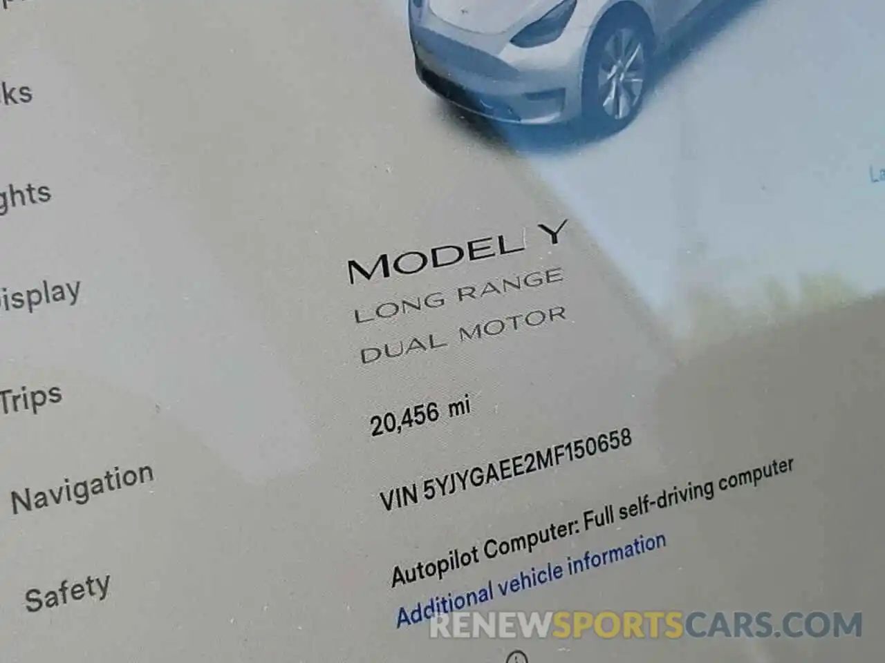 8 Photograph of a damaged car 5YJYGAEE2MF150658 TESLA MODEL Y 2021