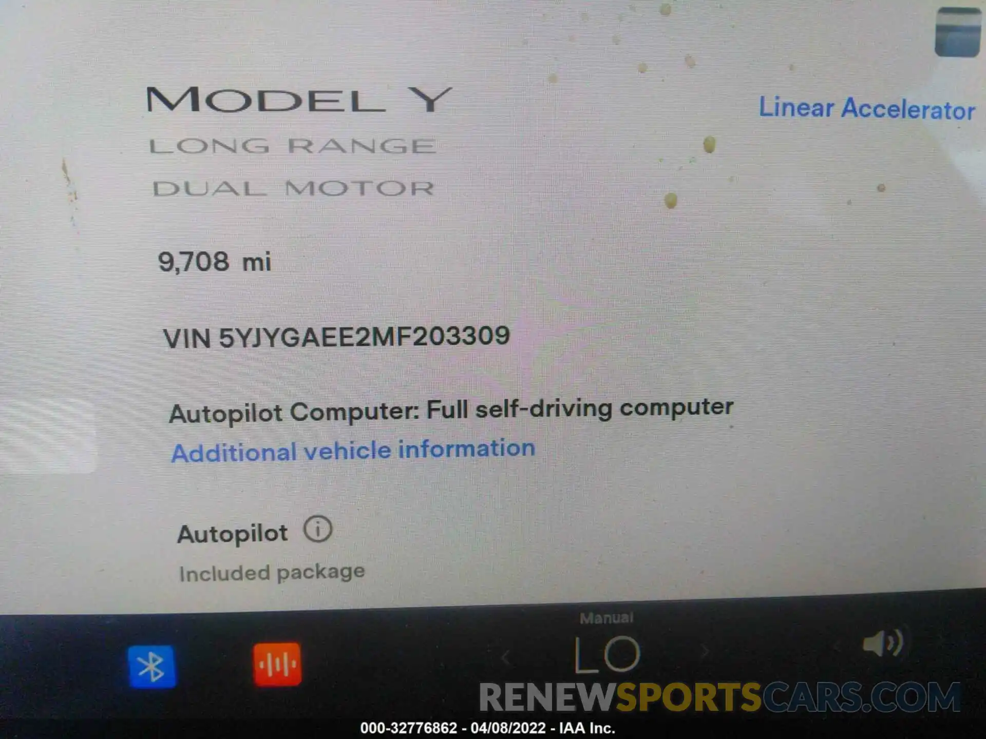 7 Фотография поврежденного автомобиля 5YJYGAEE2MF203309 TESLA MODEL Y 2021