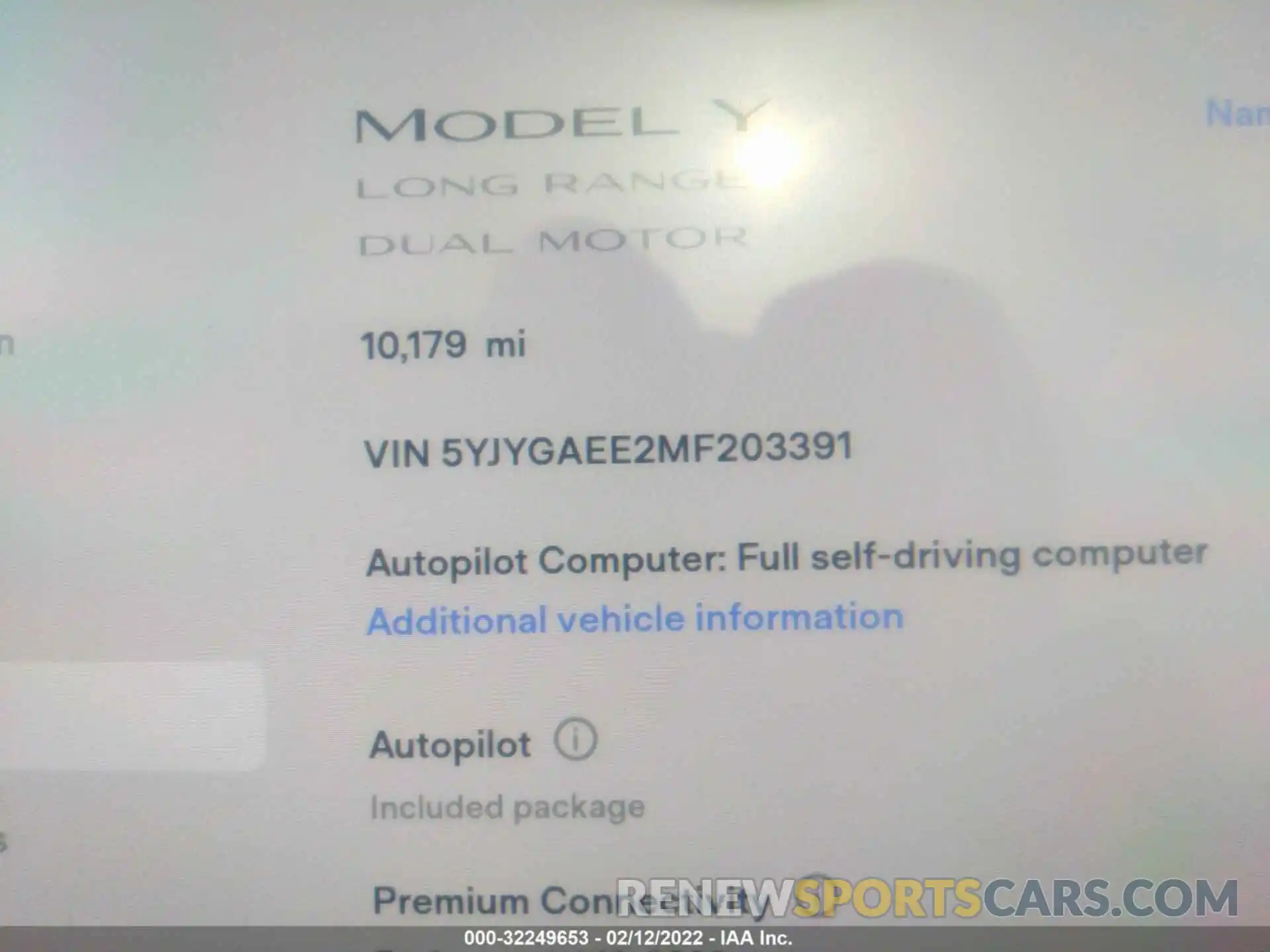 7 Фотография поврежденного автомобиля 5YJYGAEE2MF203391 TESLA MODEL Y 2021