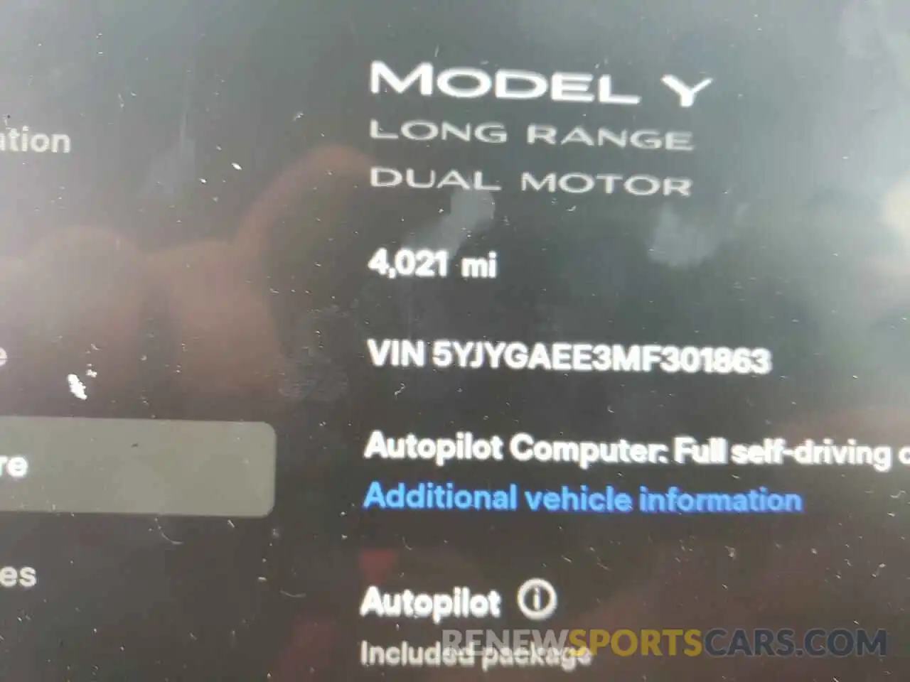 8 Фотография поврежденного автомобиля 5YJYGAEE3MF301863 TESLA MODEL Y 2021