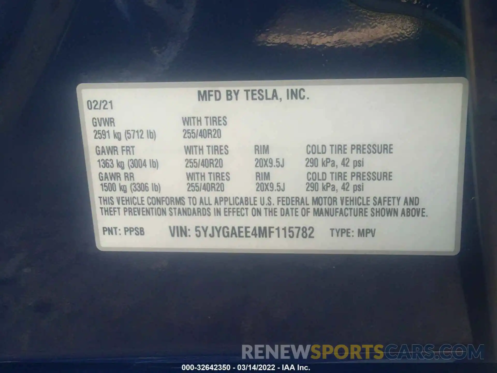 9 Photograph of a damaged car 5YJYGAEE4MF115782 TESLA MODEL Y 2021