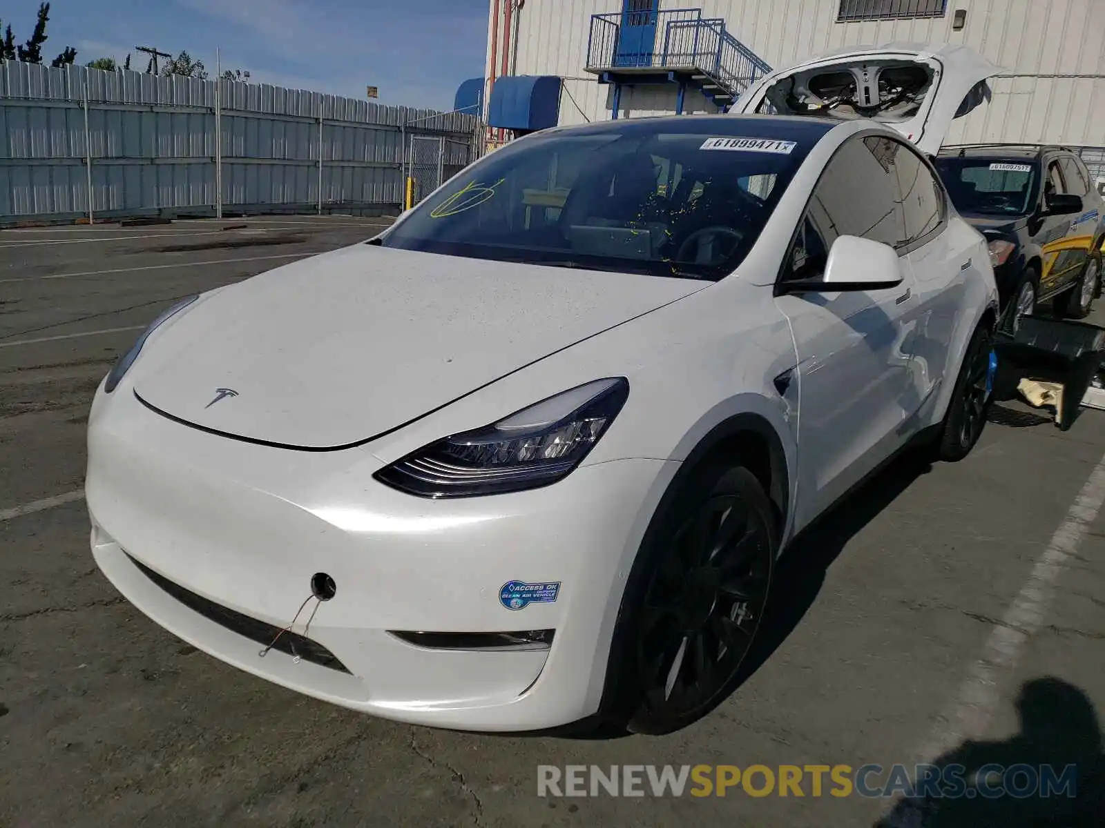 2 Фотография поврежденного автомобиля 5YJYGAEE4MF136549 TESLA MODEL Y 2021