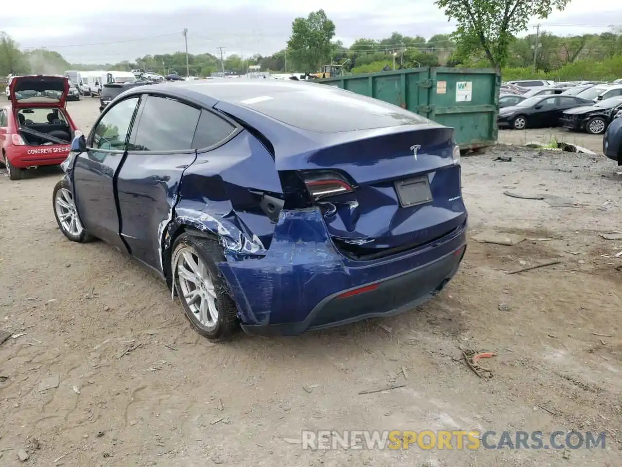 3 Фотография поврежденного автомобиля 5YJYGAEE4MF142562 TESLA MODEL Y 2021