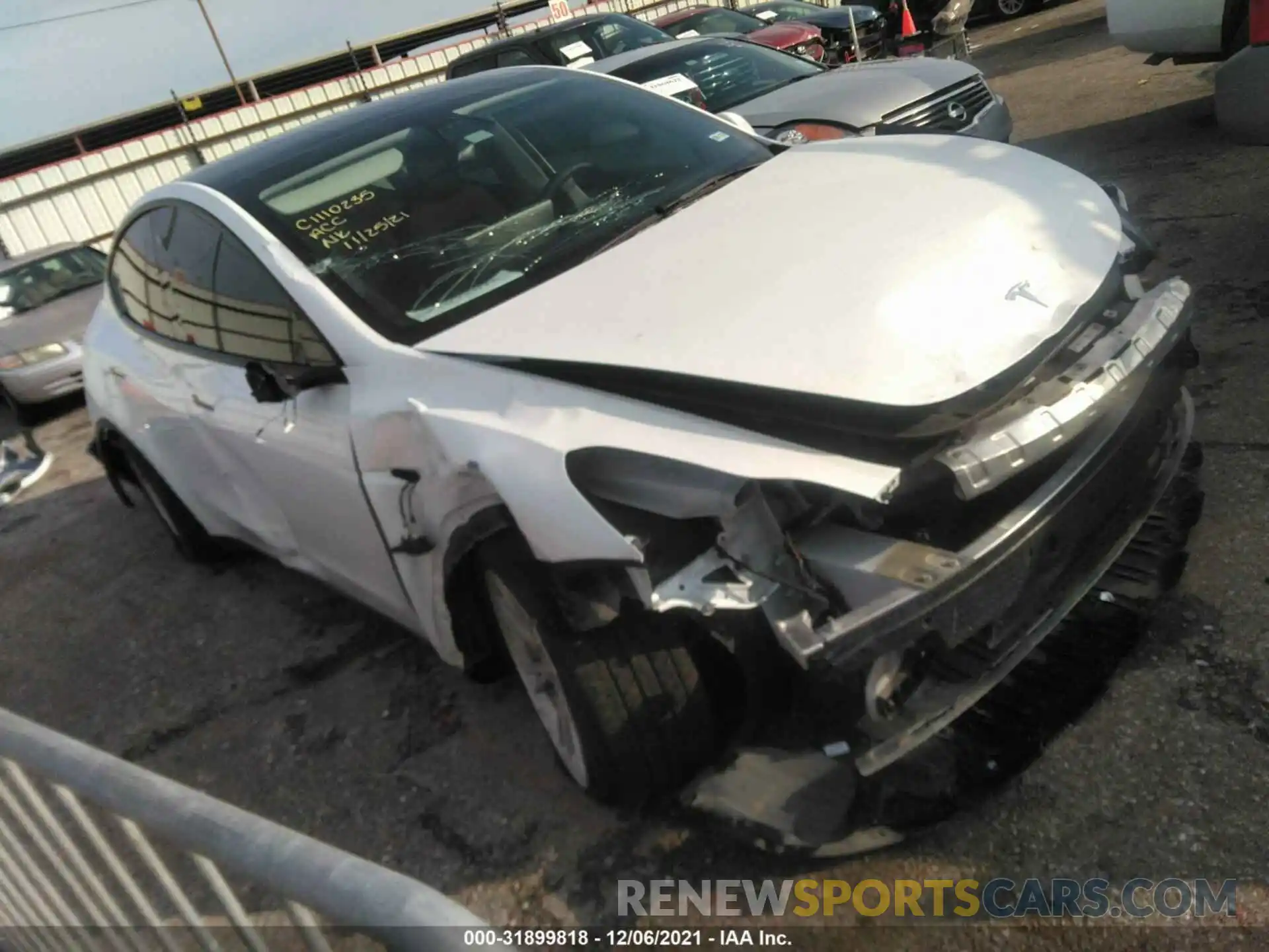 1 Photograph of a damaged car 5YJYGAEE4MF187324 TESLA MODEL Y 2021