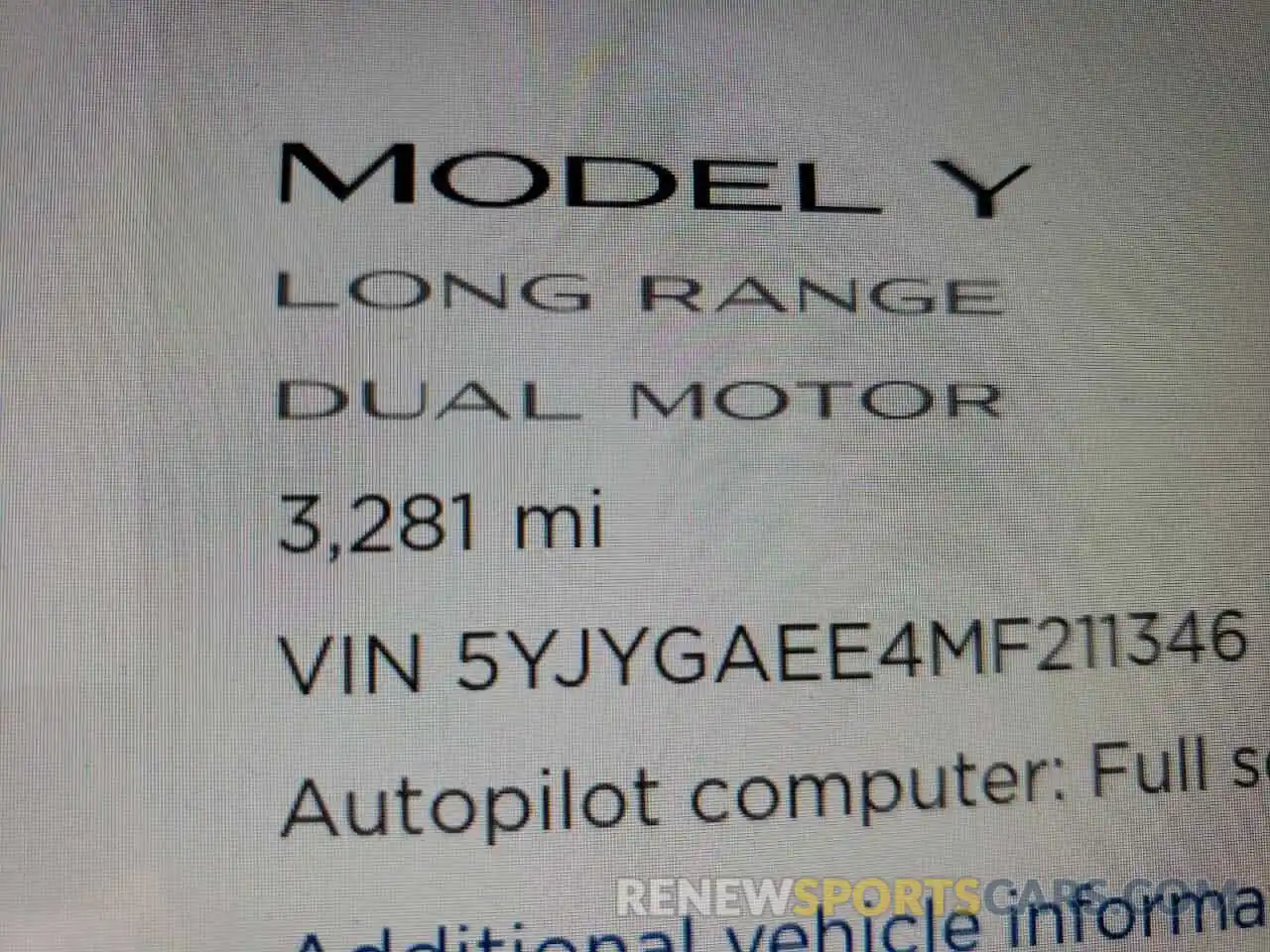 8 Фотография поврежденного автомобиля 5YJYGAEE4MF211346 TESLA MODEL Y 2021