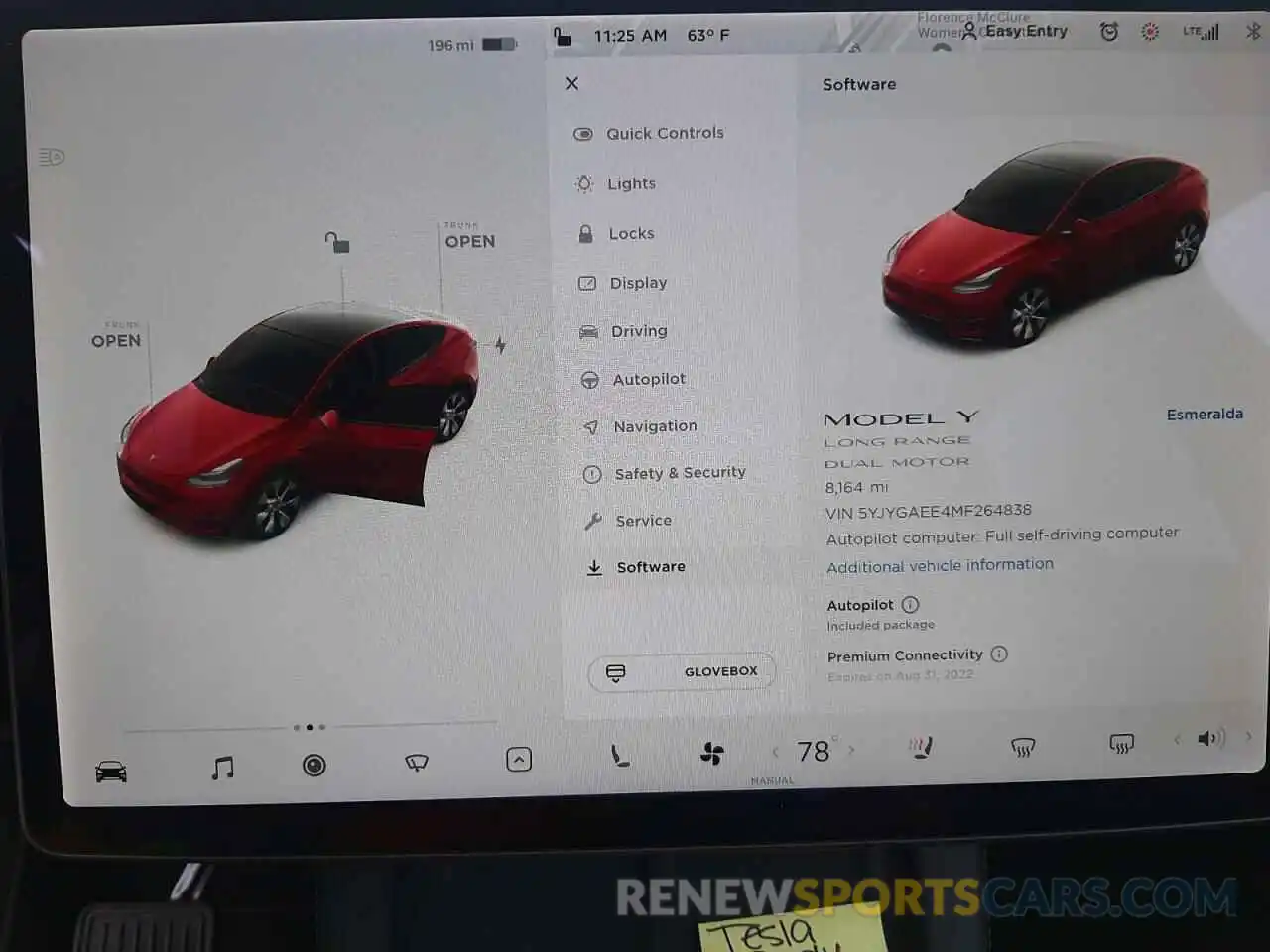 8 Фотография поврежденного автомобиля 5YJYGAEE4MF264838 TESLA MODEL Y 2021