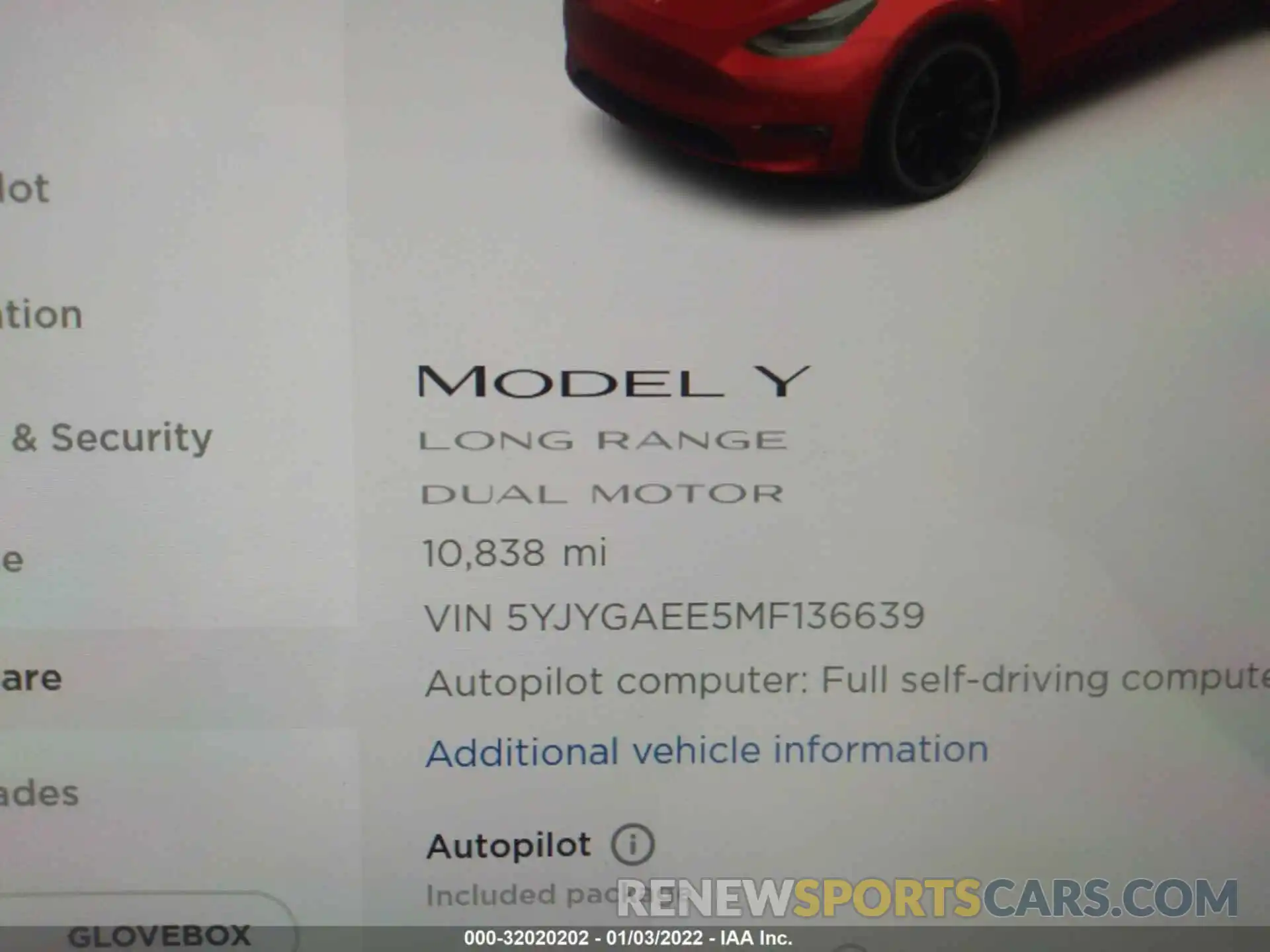 7 Фотография поврежденного автомобиля 5YJYGAEE5MF136639 TESLA MODEL Y 2021