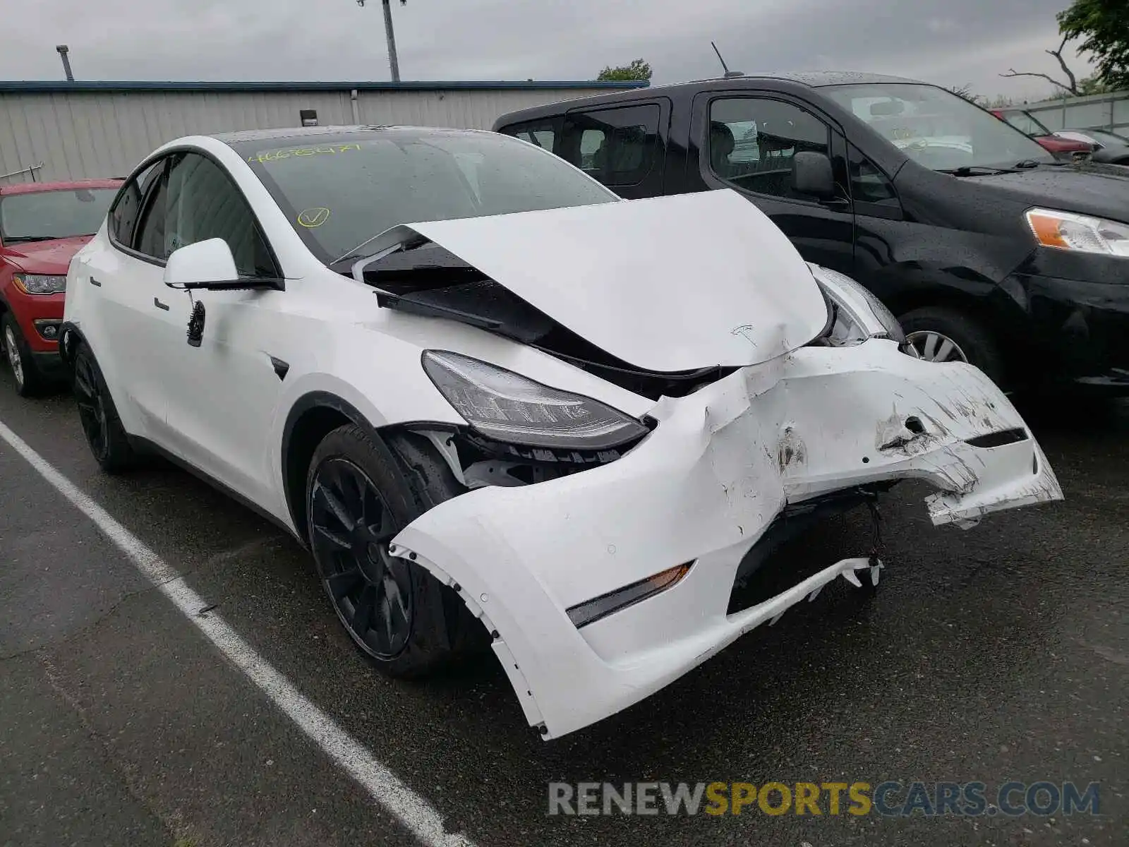 1 Photograph of a damaged car 5YJYGAEE5MF136723 TESLA MODEL Y 2021